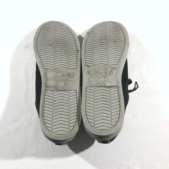 Greats Brooklyn Sneakers Shoes Flats Embroidery Black Suede US 12 Made in ITALY - Picture 10 of 10
